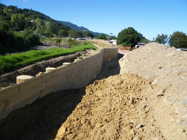 work undertaken since February 2011 on flood protection work underway at Te Puru